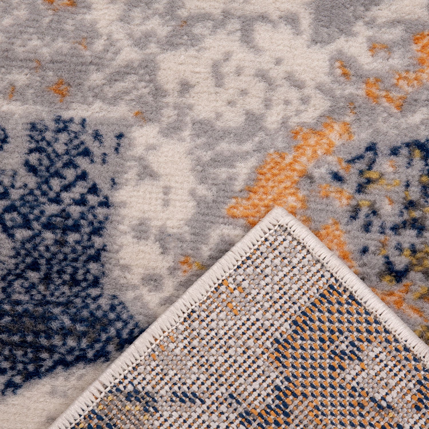 Vintage Look Designer Short Pile Rug Runner Copper