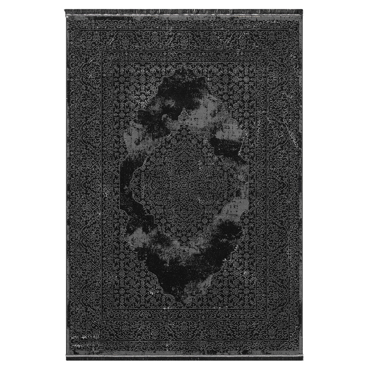 Teppich Wohnzimmer mit Ornament-Muster Elegant goldenes Akzent, Hochwertig-Pflegeleicht-Qualitativ
