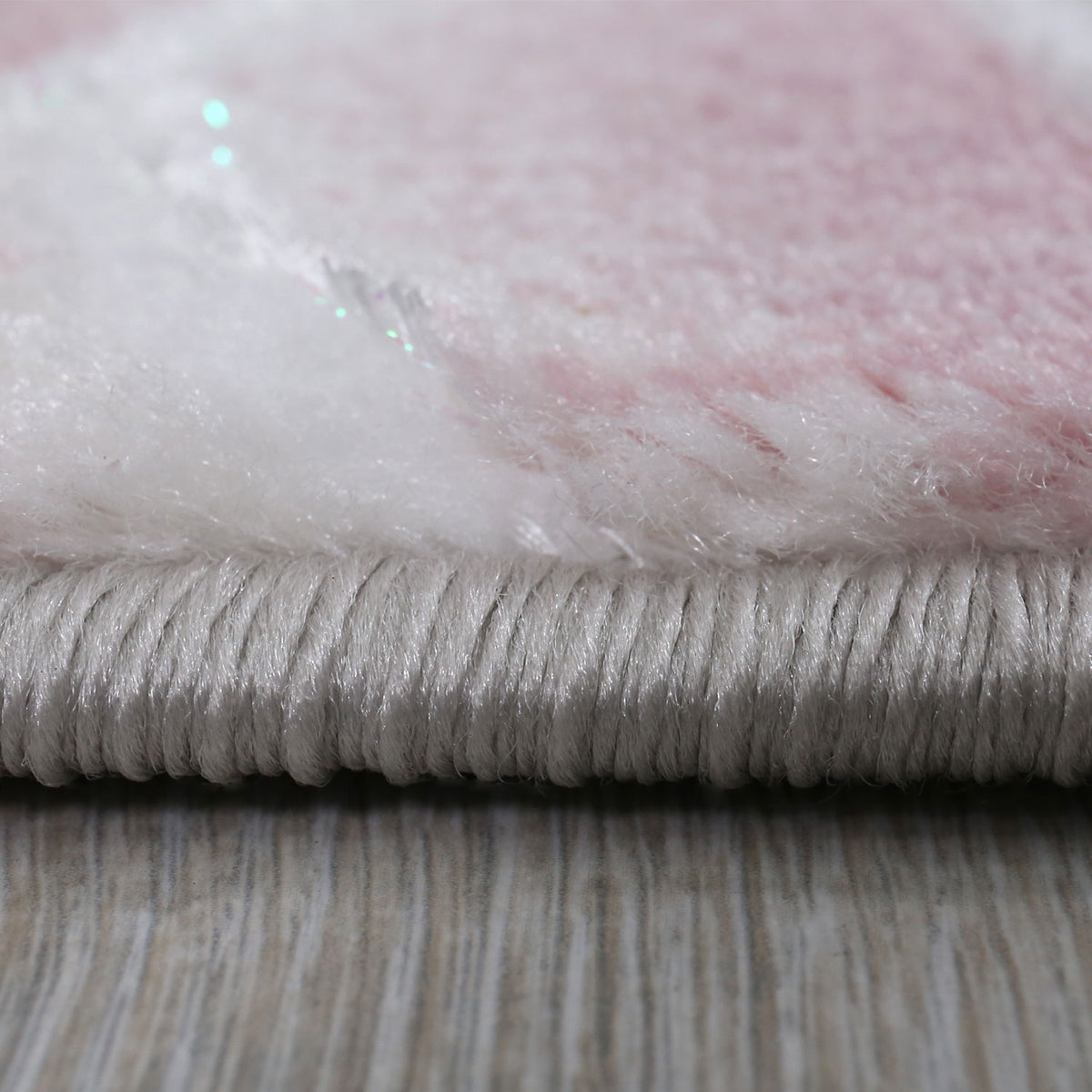 Living room rug floral rose pattern in pink, hot pink, cream, gray, black, anthracite with glossy fiber-zoom-3