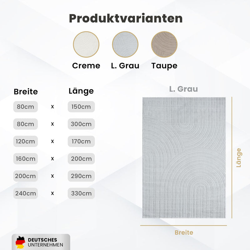 Teppich Wohnzimmer Kurzflor Schlafzimmer Wellen Hochtief-Muster/ Boho Sakndi-zoom-