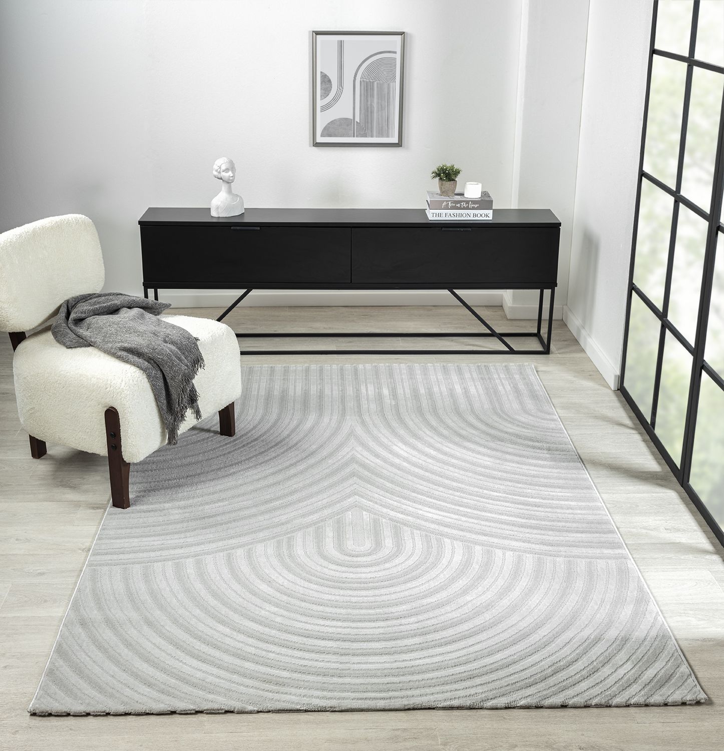 Teppich Wohnzimmer Kurzflor Schlafzimmer Wellen Hochtief-Muster/ Modern lebendige Optik