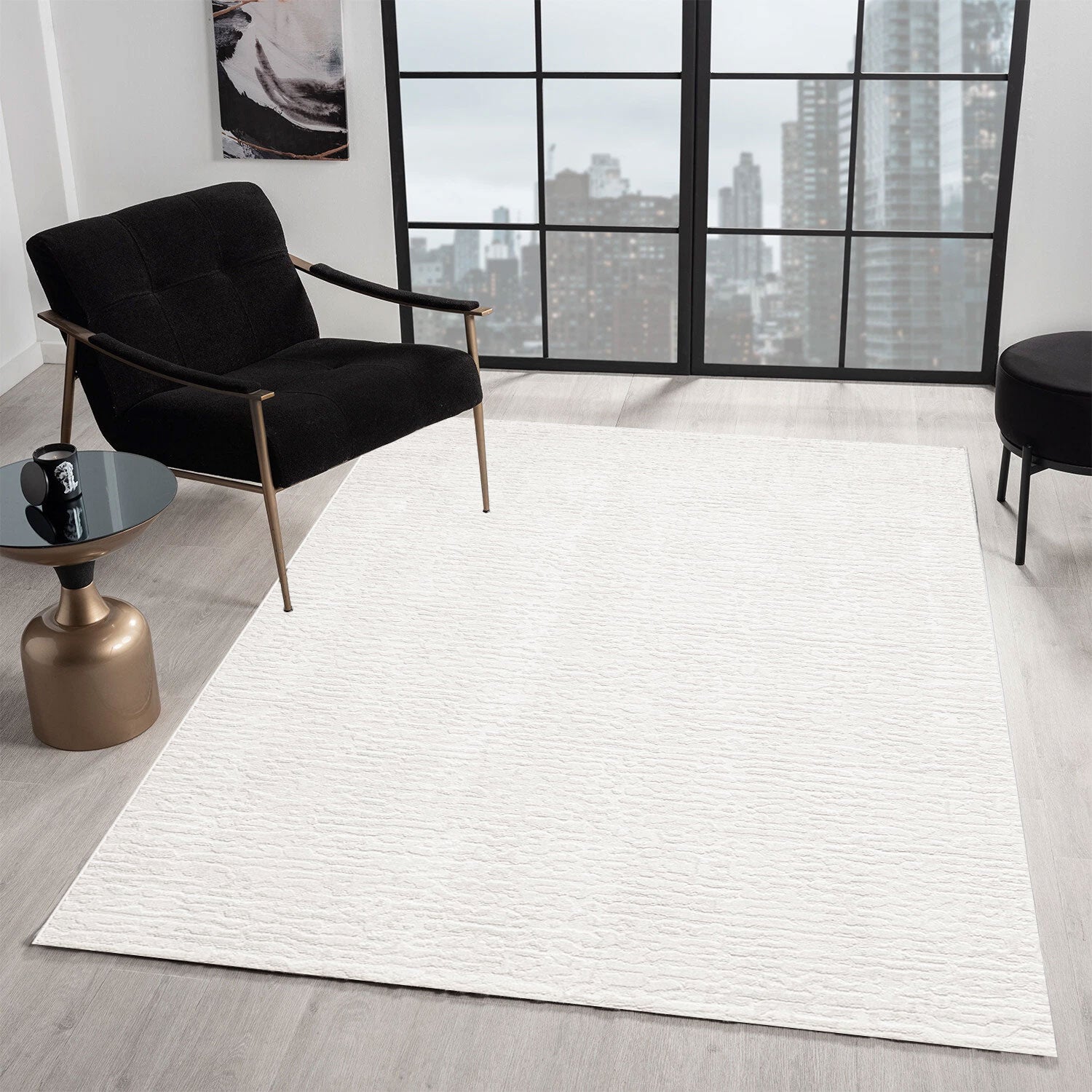 Living room rug, short pile, bedroom runner, high-low pattern/3D effect, Boho-zoom-11