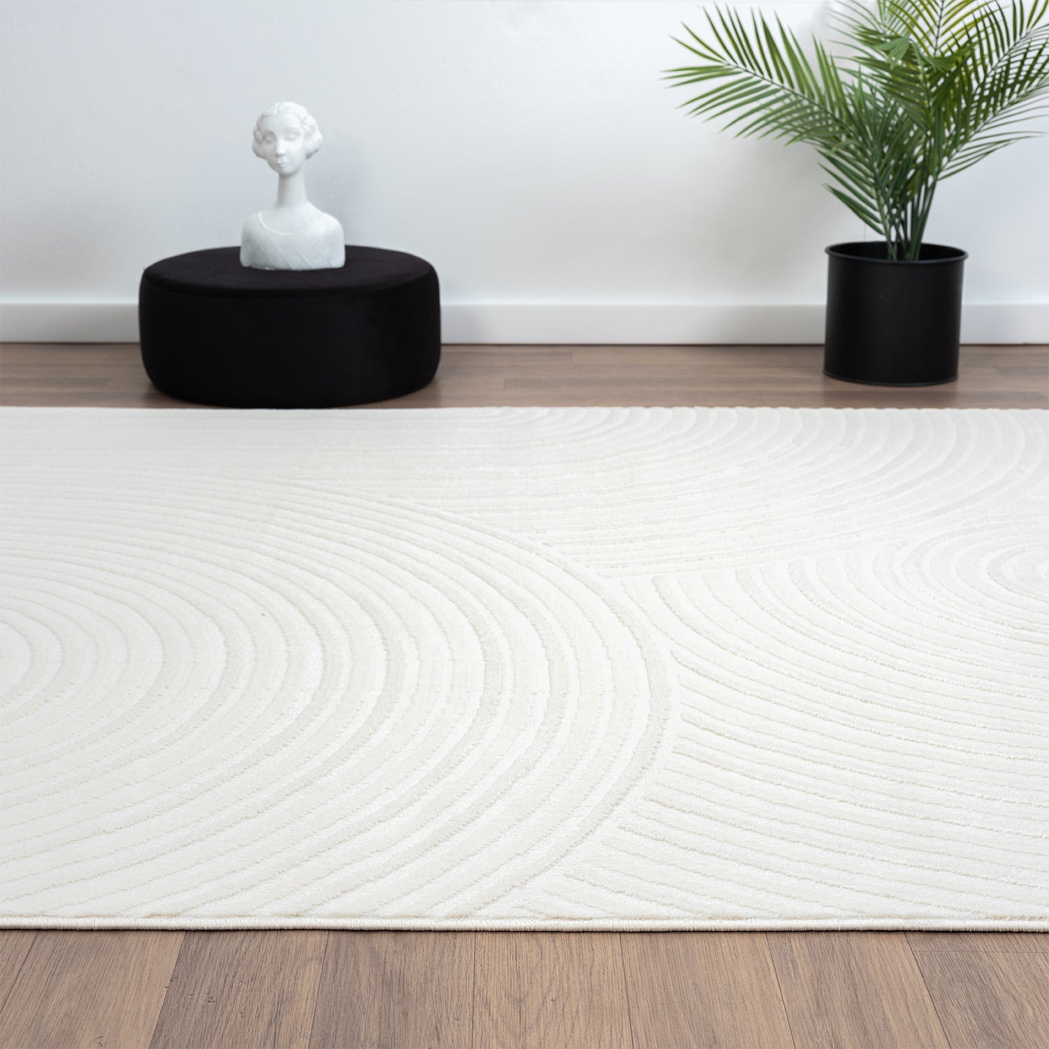 Teppich Wohnzimmer Kurzflor Schlafzimmer Wellen Hochtief-Muster/ Boho Sakndi-14