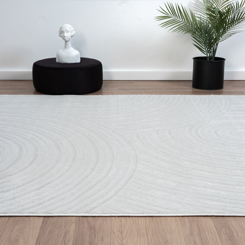 Teppich Wohnzimmer Kurzflor Schlafzimmer Wellen Hochtief-Muster/ Boho Sakndi-zoom-