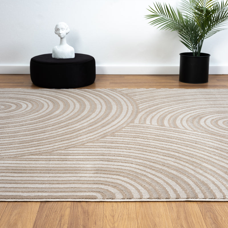 Teppich Wohnzimmer Kurzflor Schlafzimmer Wellen Hochtief-Muster/ Boho Sakndi-zoom-