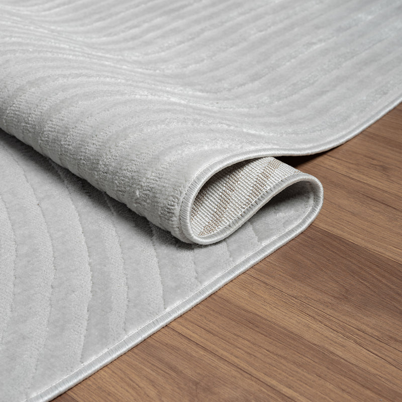 Teppich Wohnzimmer Kurzflor Schlafzimmer Wellen Hochtief-Muster/ Boho Sakndi-zoom-