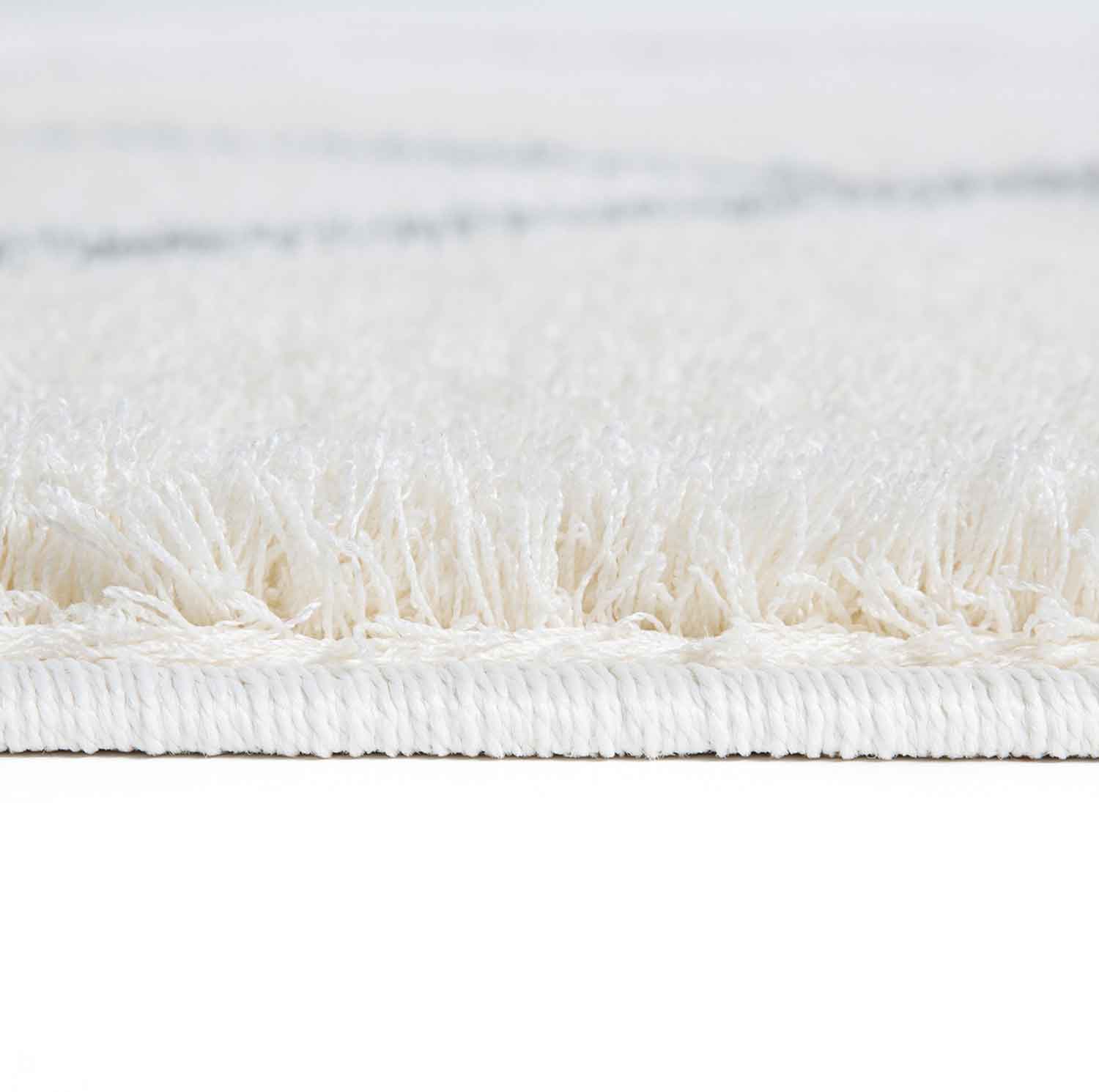 Teppich Wohnzimmer Mikrofiber Weich Meliert mit Fransen Grau & Creme-zoom-3