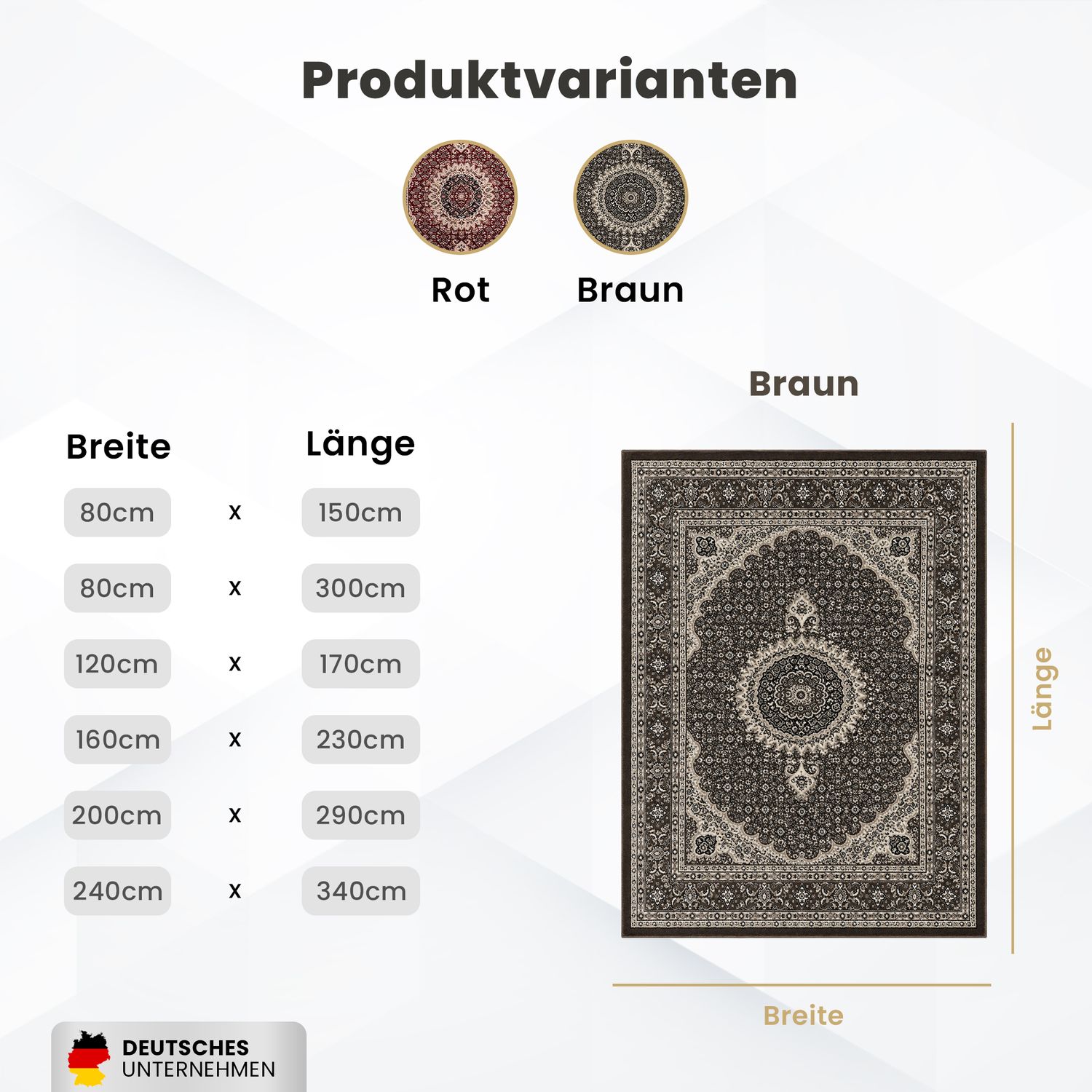 Teppich Wohnzimmer Orient Stil Ornament Bordüre Braun Beige-zoom-6
