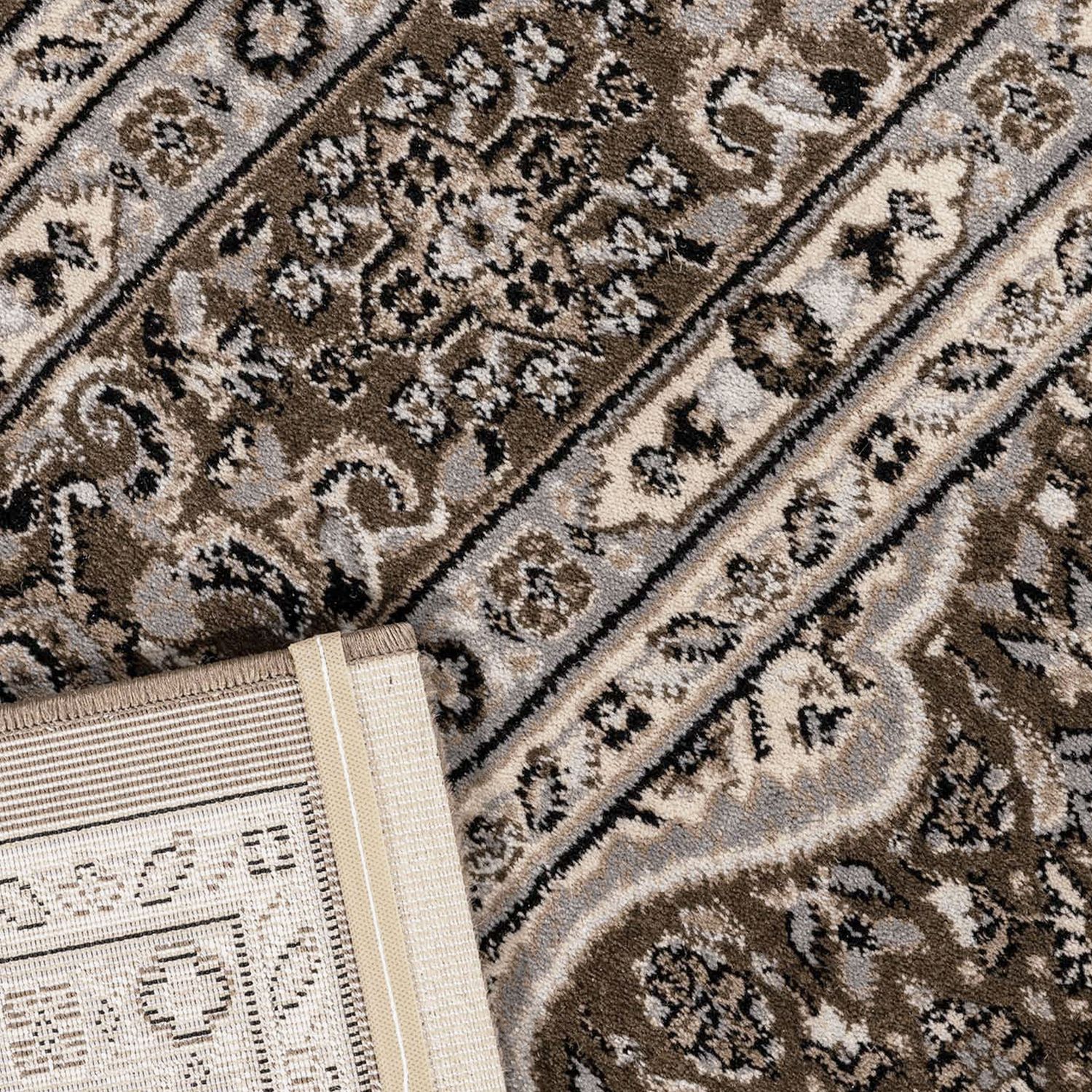 Teppich Wohnzimmer Orient Stil Ornament Bordüre Braun Beige-zoom-3