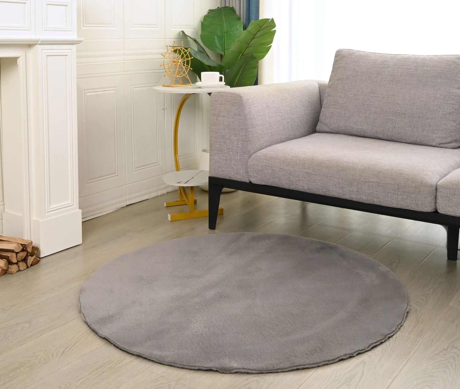 Carpet for living room/bedroom: Fluffy, short pile – washable and suitable for underfloor heating-5