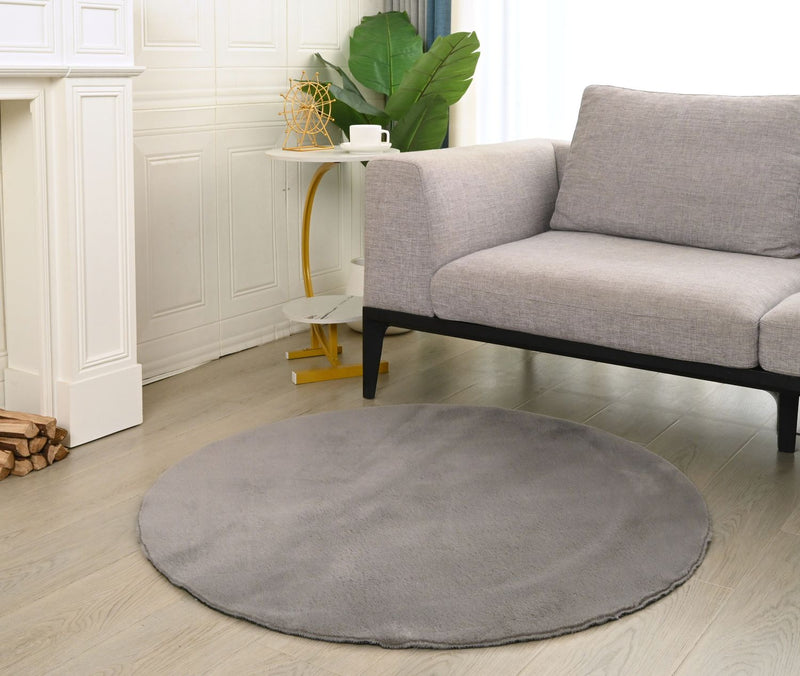 Carpet for living room/bedroom: Fluffy, short pile – washable and suitable for underfloor heating-zoom-