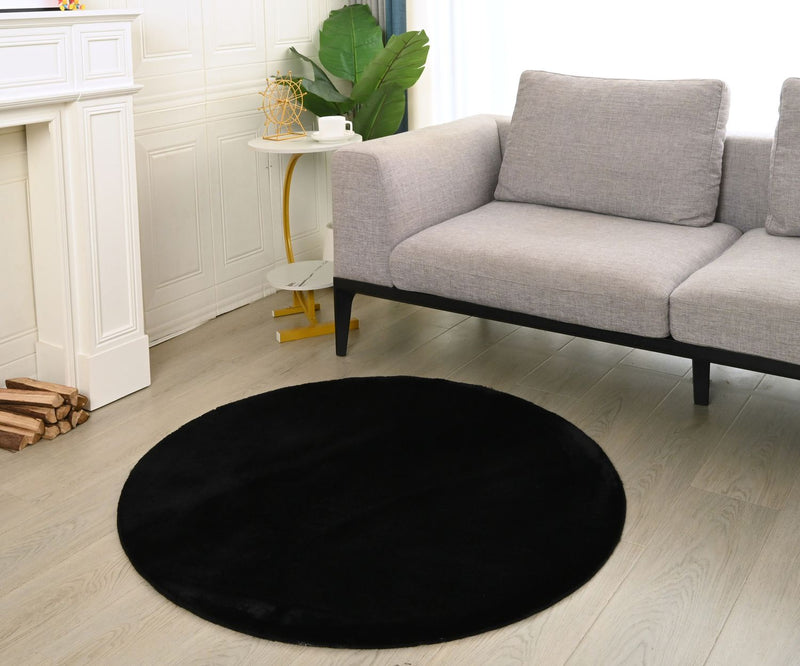 Carpet for living room/bedroom: Fluffy, short pile – washable and suitable for underfloor heating-zoom-