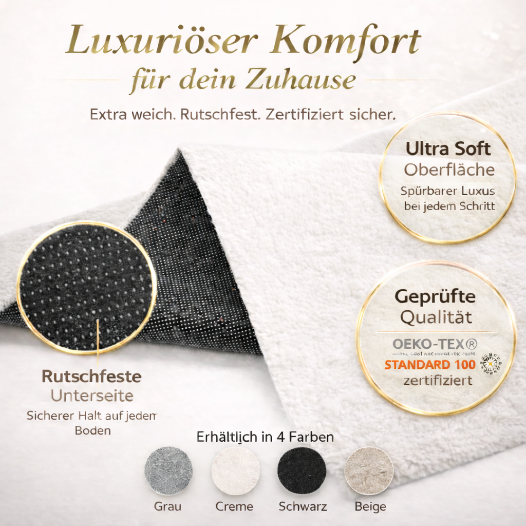 Carpet for living room/bedroom: Fluffy, short pile – washable and suitable for underfloor heating-zoom-11