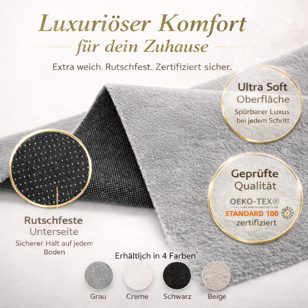 Carpet for living room/bedroom: Fluffy, short pile – washable and suitable for underfloor heating-zoom-3