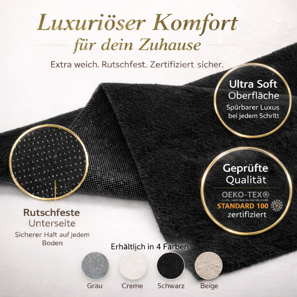 Carpet for living room/bedroom: Fluffy, short pile – washable and suitable for underfloor heating-zoom-21