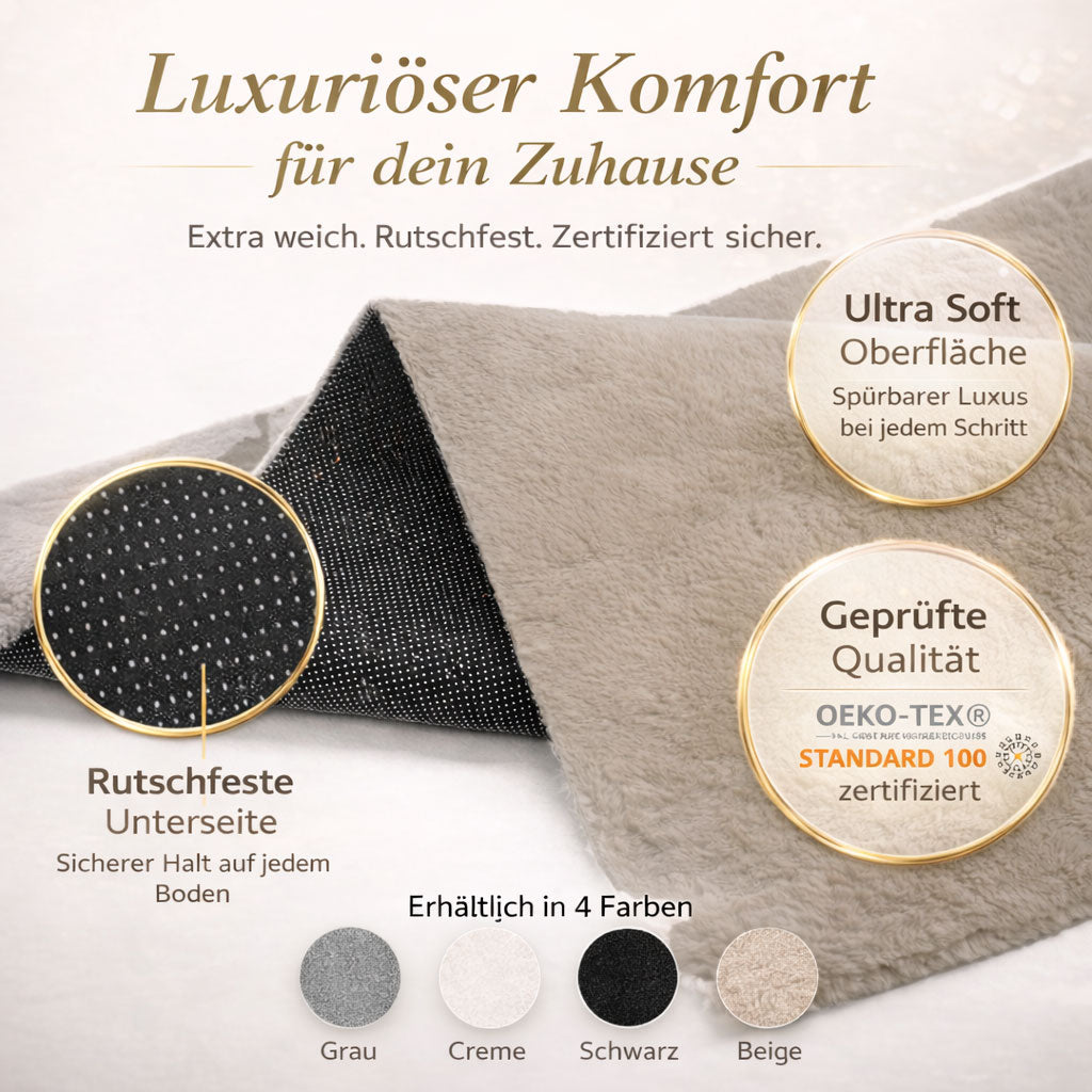 Carpet for living room/bedroom: Fluffy, short pile – washable and suitable for underfloor heating-27