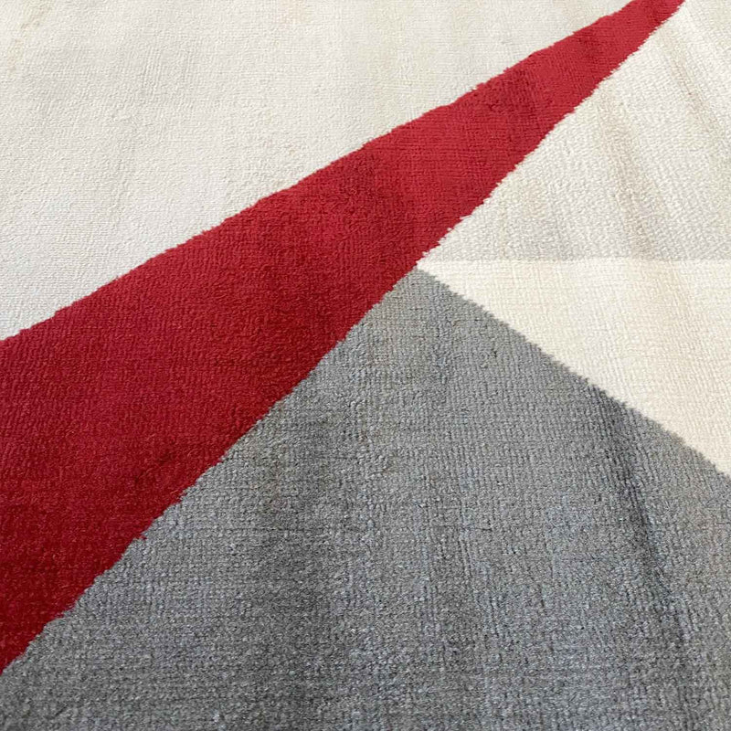 Teppich Wohnzimmer Schlafzimmer Flur Teppich Geometrisches Muster Rot-zoom-