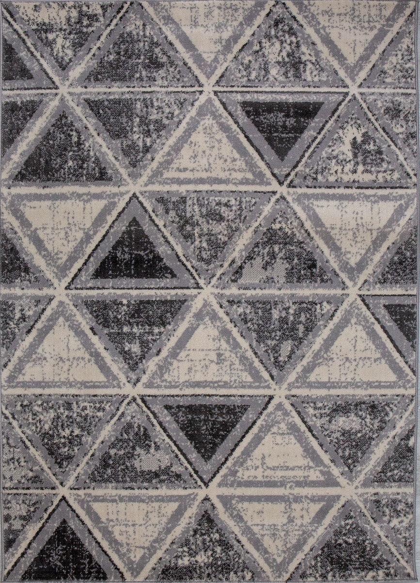 Teppich Wohnzimmer Schlafzimmer Flur Teppich Geometrisches Muster in Grau
