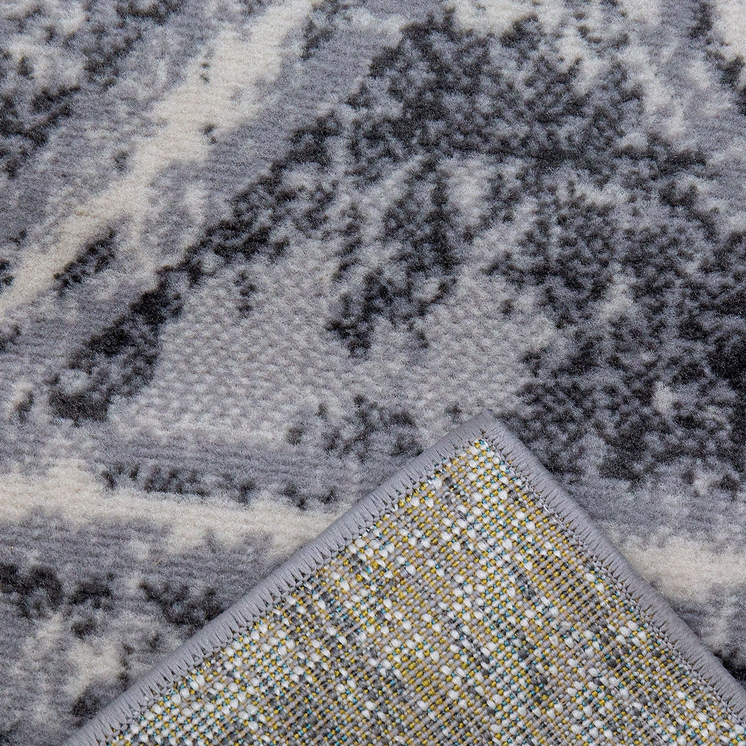 Teppich Wohnzimmer Schlafzimmer Flur Teppich Geometrisches Muster in Grau