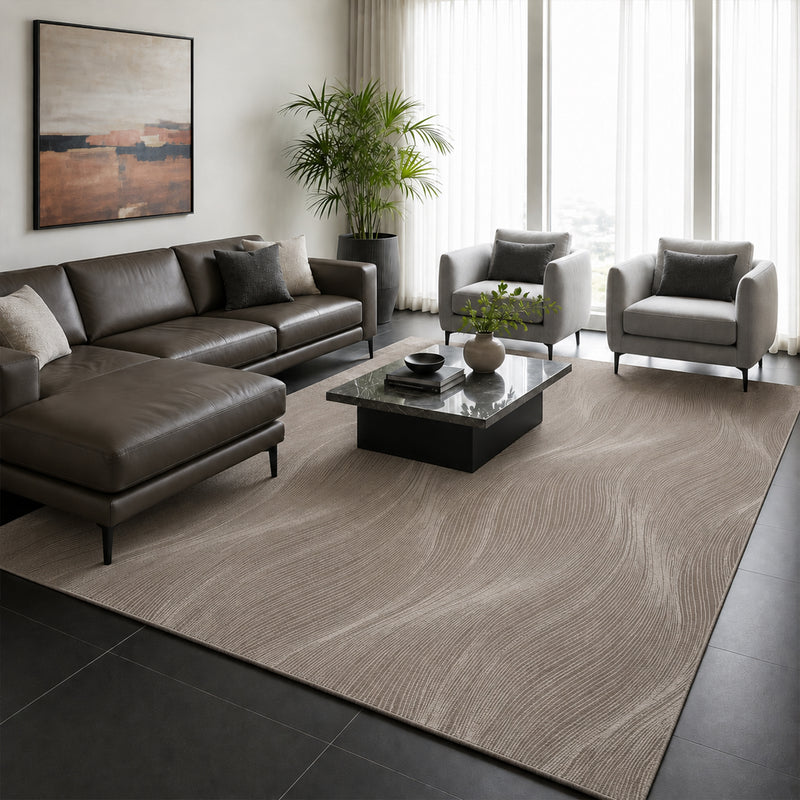Carpet for living room/bedroom, geometric waves, modern design | High quality |-zoom-