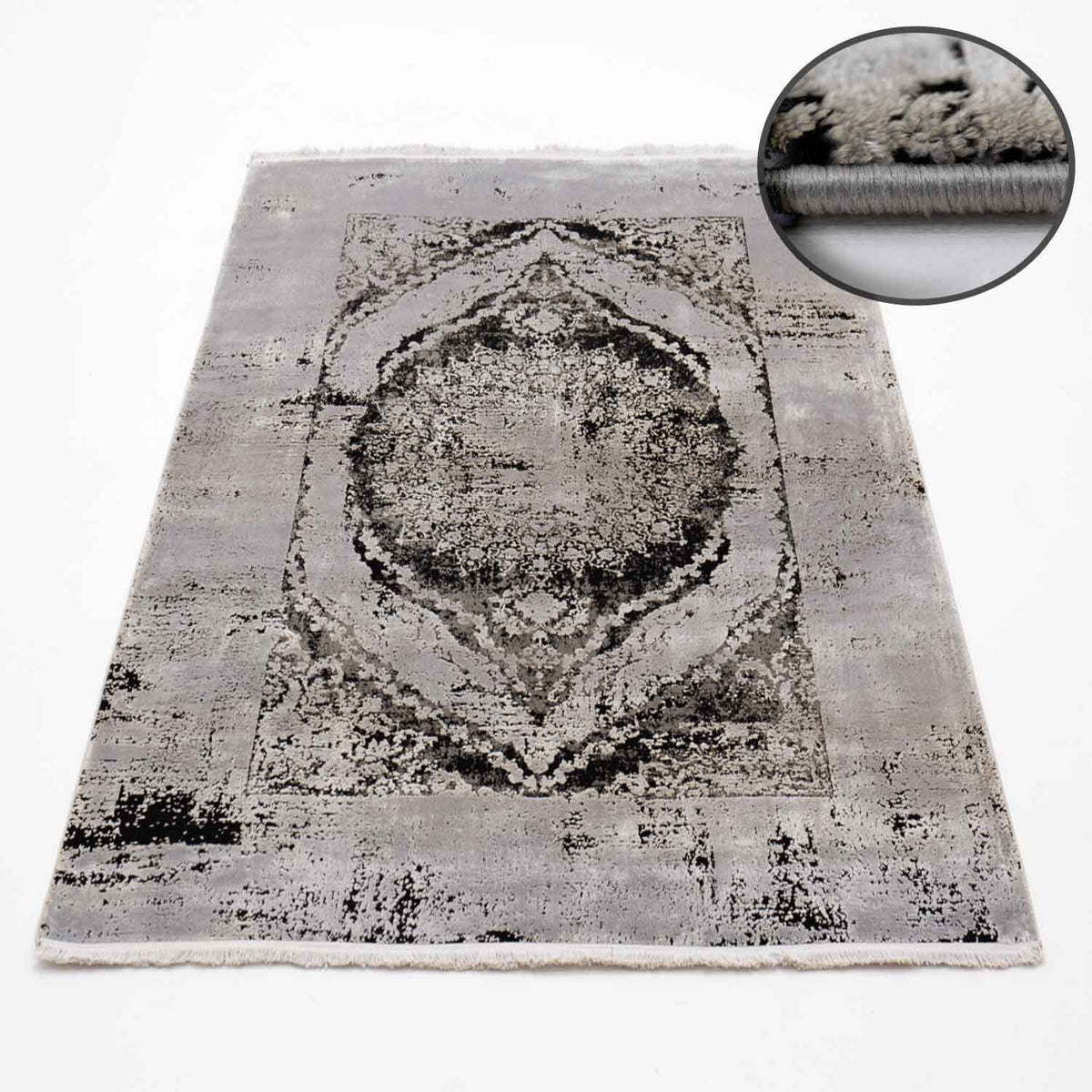 Rug for living room and bedroom, high-quality cotton rug with fringe