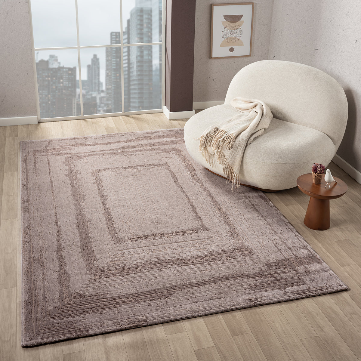 Modern rug for living room and bedroom with high and low border, high quality, 3D effect-10