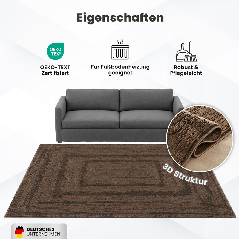 Modern rug for living room and bedroom with high and low border, high quality, 3D effect-zoom-