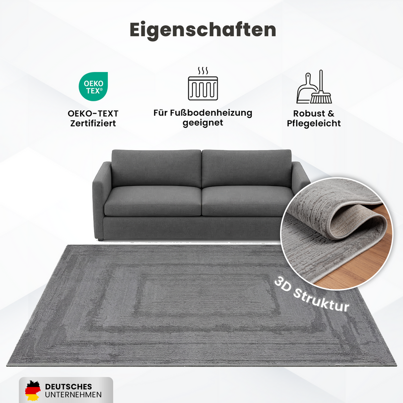 Modern rug for living room and bedroom with high and low border, high quality, 3D effect-zoom-