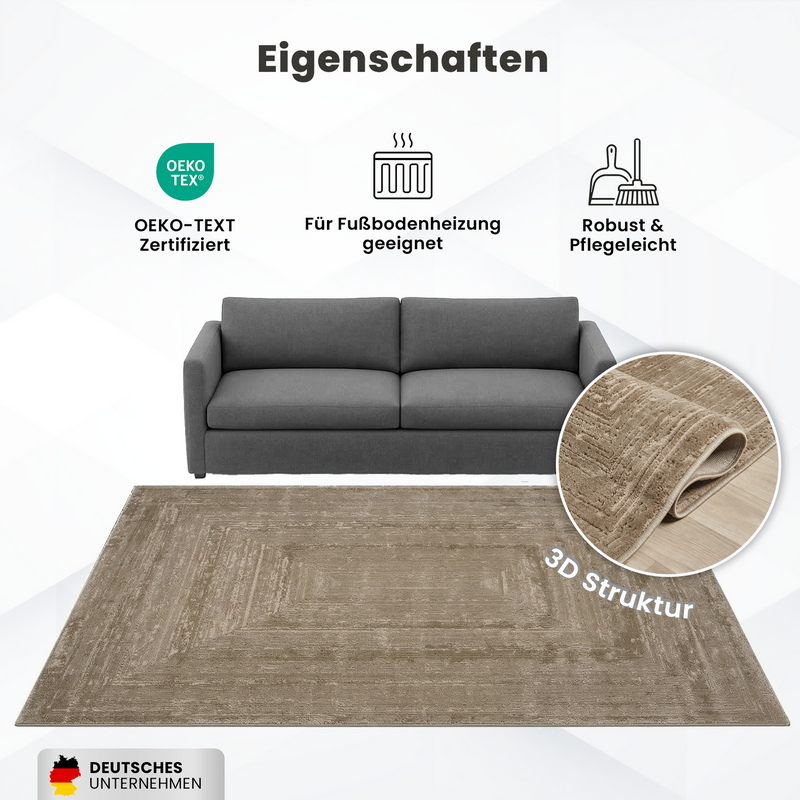 Modern rug for living room and bedroom with high and low border, high quality, 3D effect-zoom-