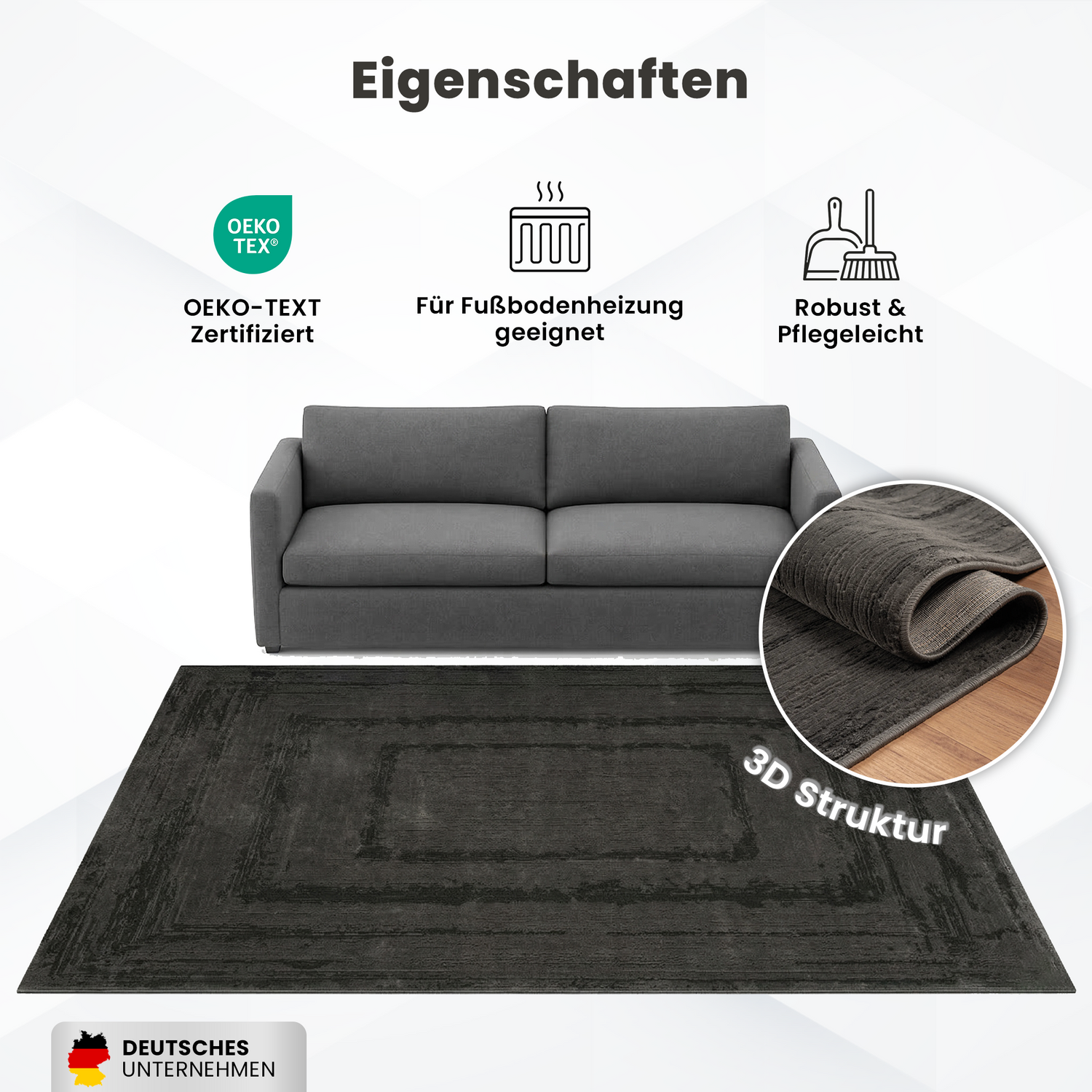 Modern rug for living room and bedroom with high and low border, high quality, 3D effect-4