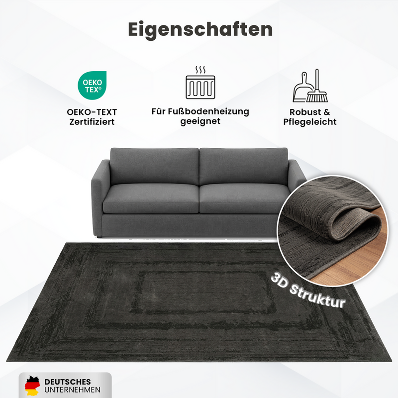 Modern rug for living room and bedroom with high and low border, high quality, 3D effect-zoom-