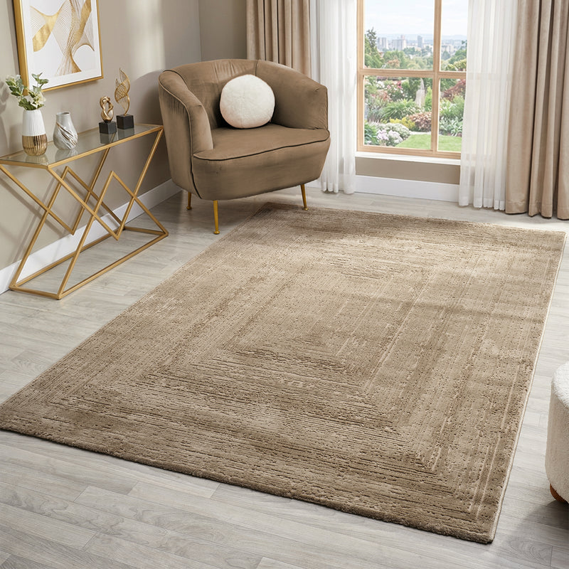 Modern rug for living room and bedroom with high and low border, high quality, 3D effect-zoom-