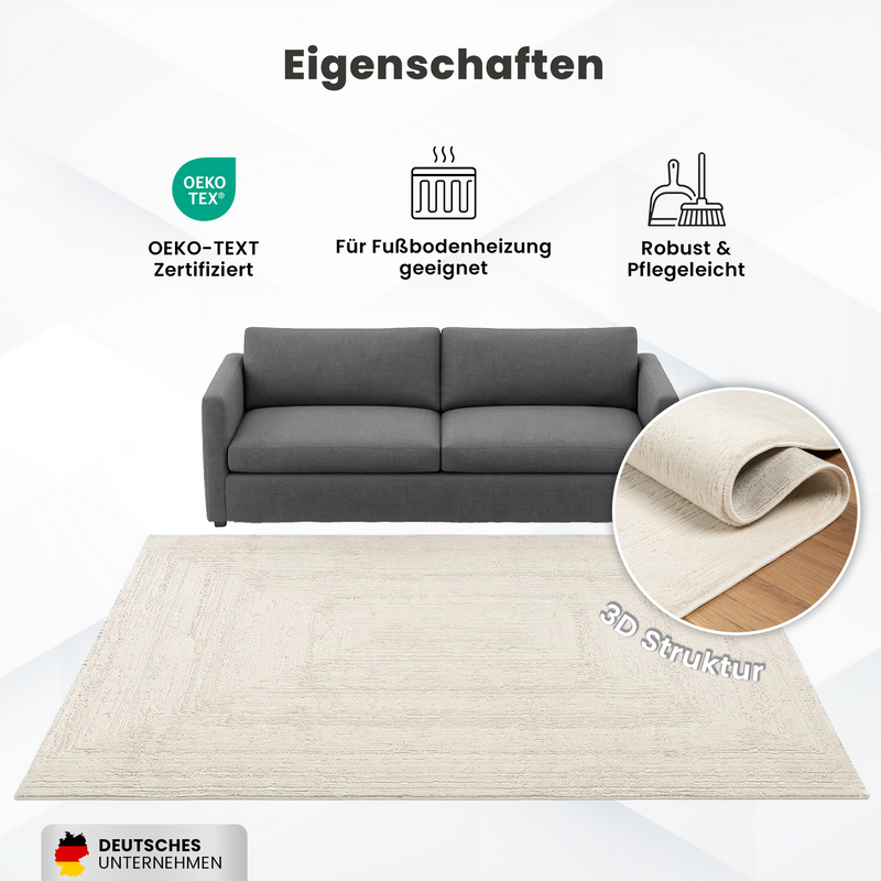 Modern rug for living room and bedroom with high and low border, high quality, 3D effect-zoom-