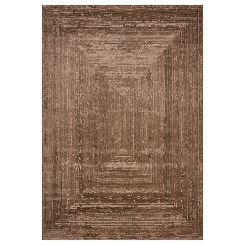 Premium Teppich Wohnzimmer Schlafzimmer Modern Hoch&Tief Bordüre – Kurzflor Teppich mit 3D Effekt-zoom-