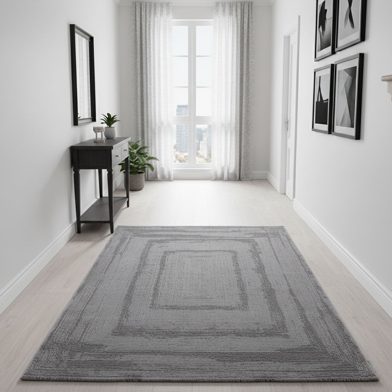 Premium Teppich Wohnzimmer Schlafzimmer Modern Hoch&Tief Bordüre – Kurzflor Teppich mit 3D Effekt-20