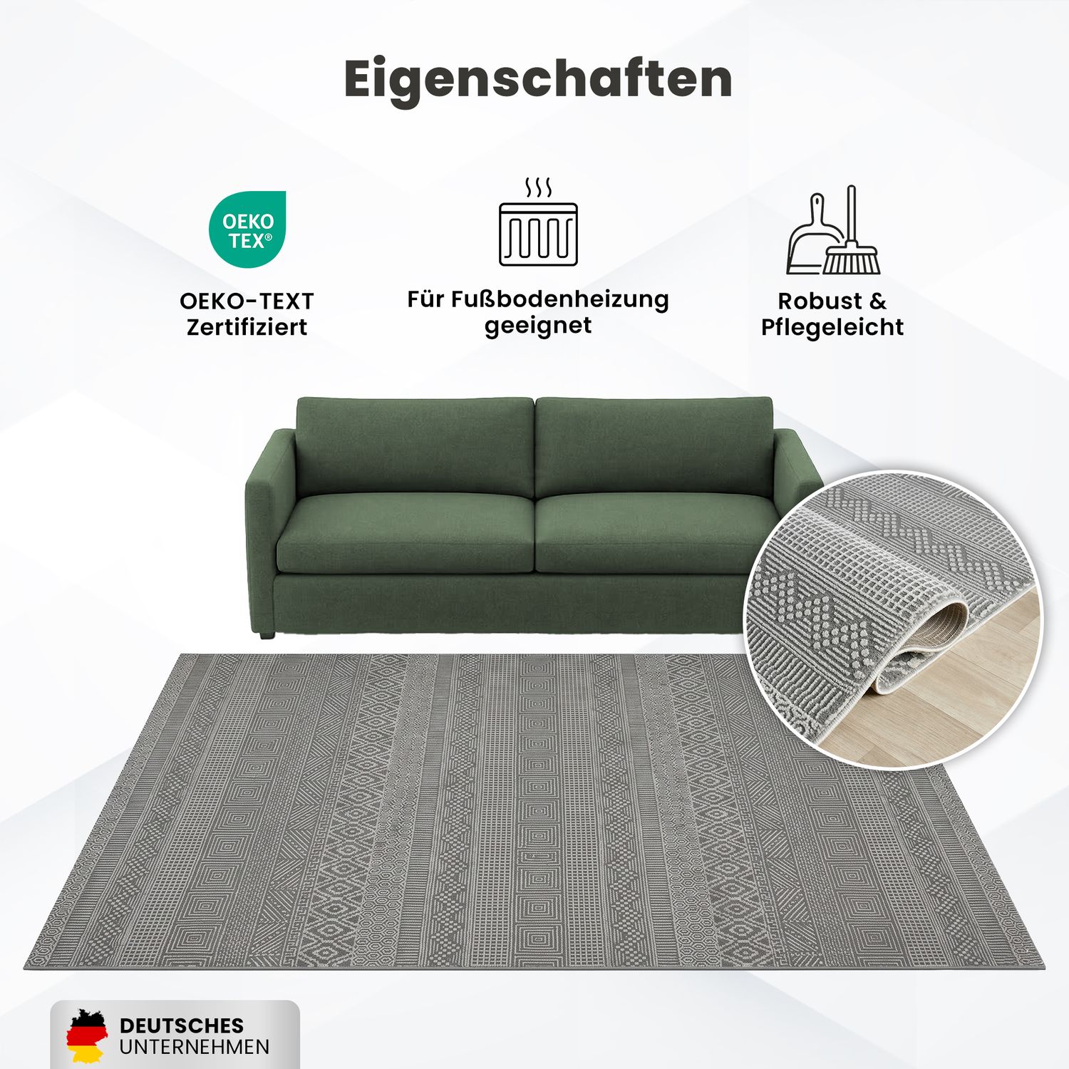 Teppich Wohnzimmer Schlafzimmer Skandinavisch Modern | Pflegeleicht | Qualitativ Hochwertig |-zoom-16