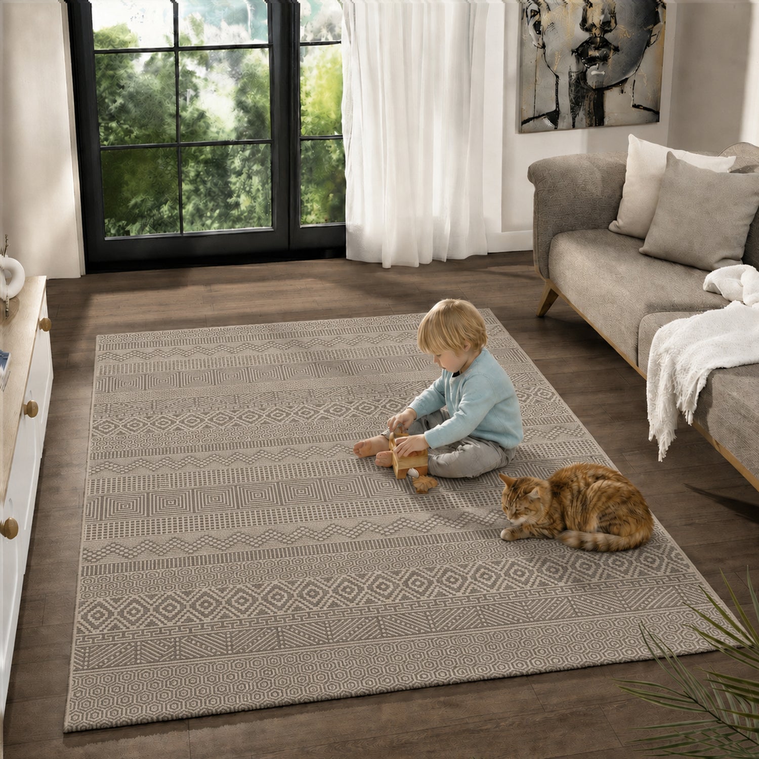 Teppich Wohnzimmer Schlafzimmer Skandinavisch Modern | Pflegeleicht | Qualitativ Hochwertig |-zoom-18