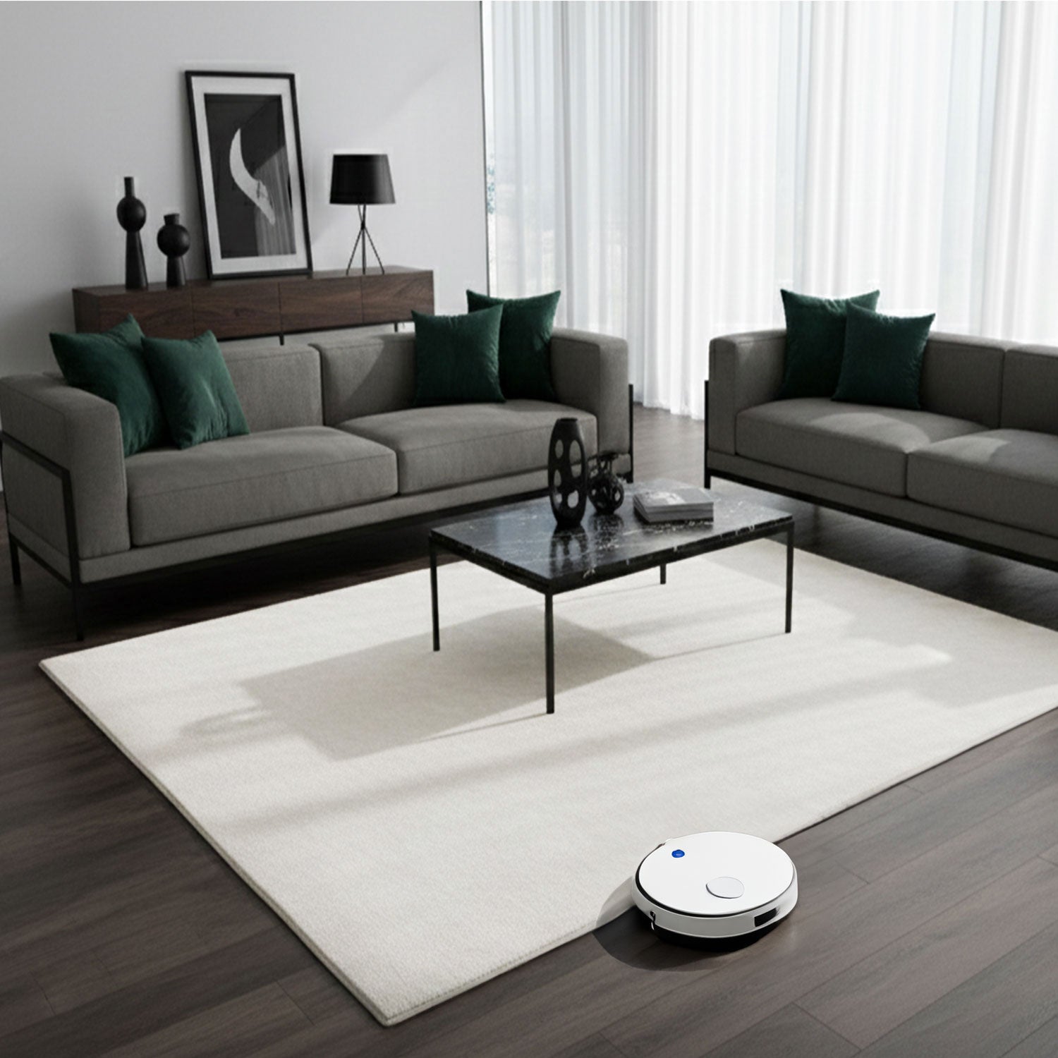 Ultra Soft Living Room/Bedroom Rug – Modern, super fluffy & soft, densely woven-zoom-2