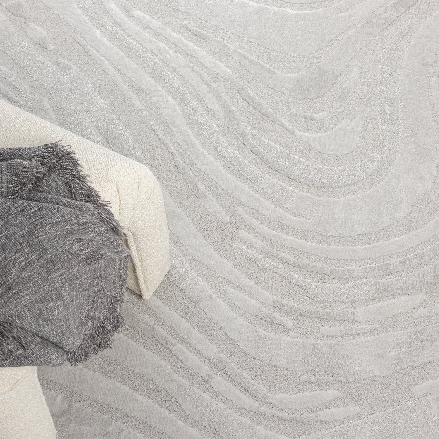 Living room rug, bedroom rug, 3D effect, modern, soft, short pile, wave pattern, high quality-zoom-3