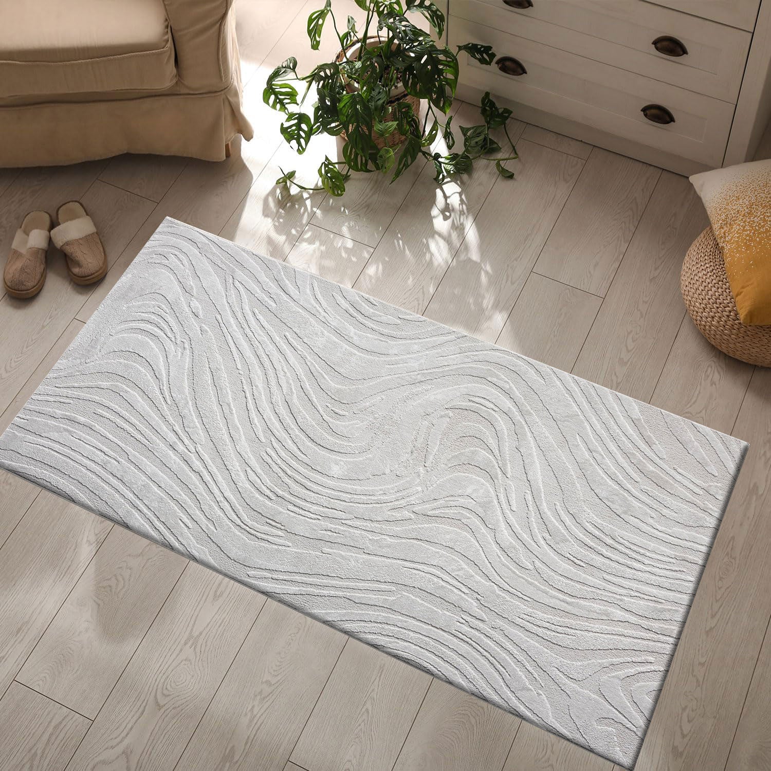 Living room rug, bedroom rug, 3D effect, modern, soft, short pile, wave pattern, high quality-zoom-4