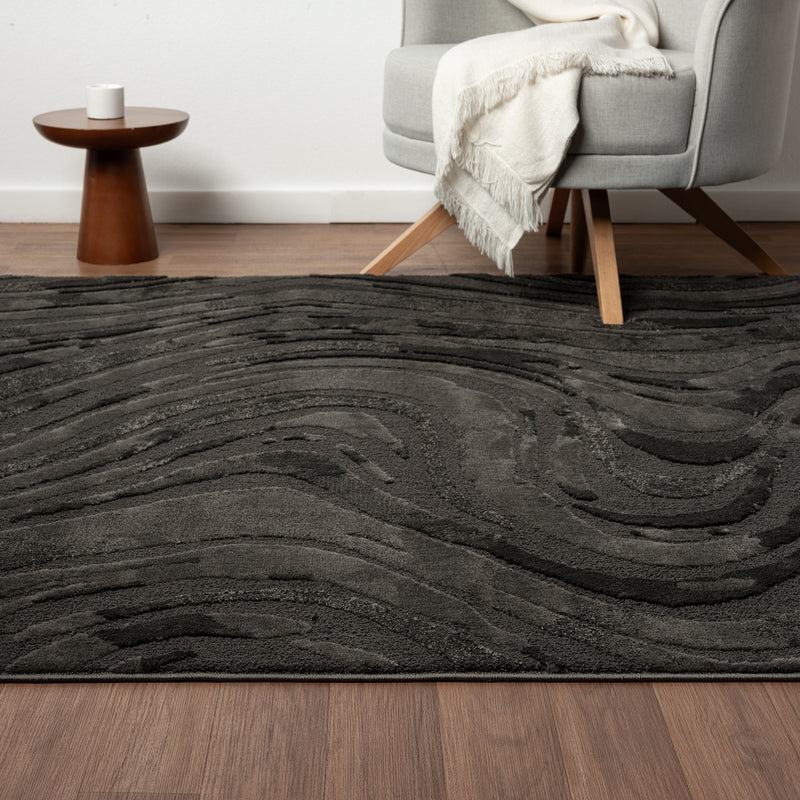 Living room rug, bedroom rug, 3D effect, modern, soft, short pile, wave pattern, high quality-zoom-