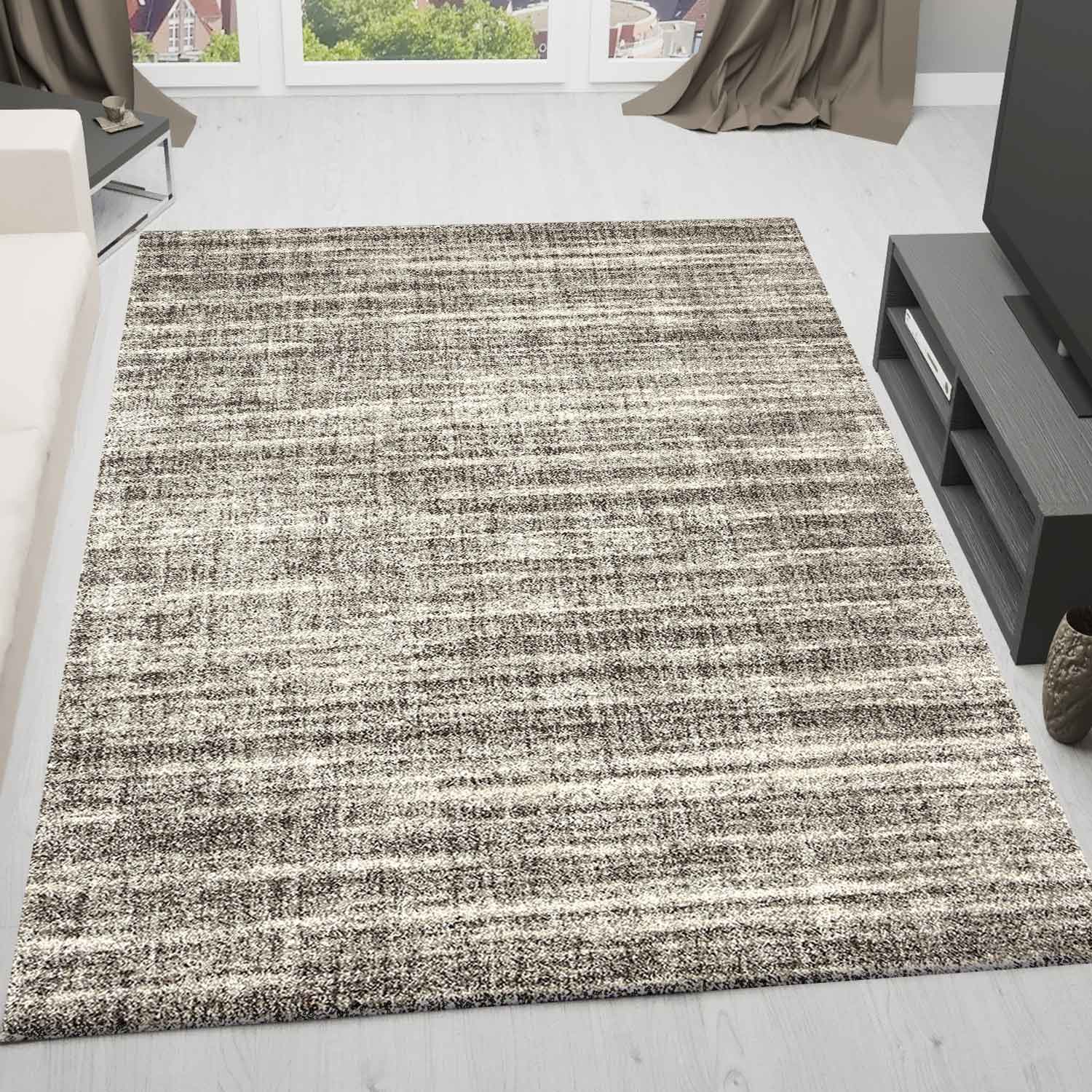 Teppich Wohnzimmer Sehr dicht qualitativ melierter Teppich Beige