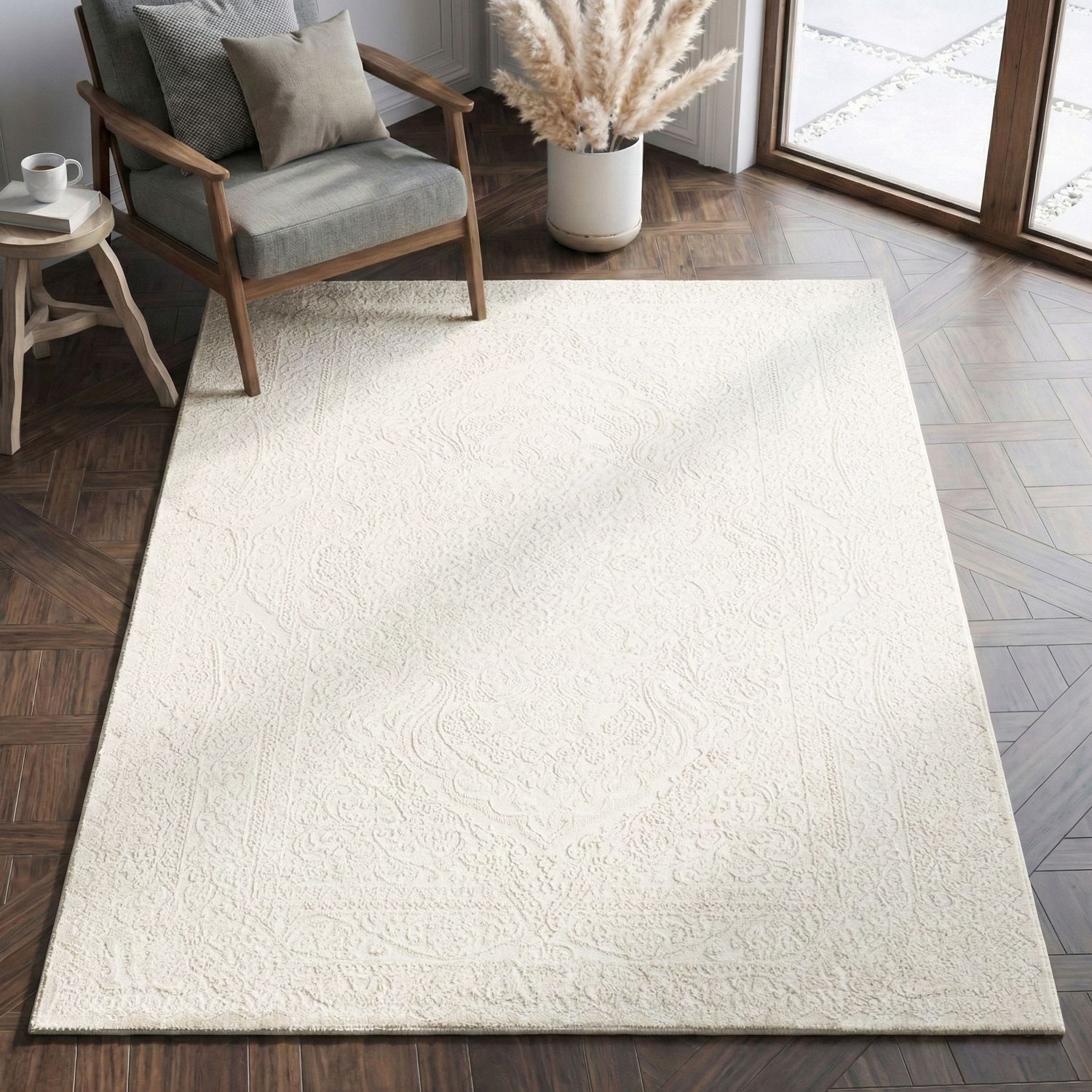 Teppich Wohnzimmer Teppich Schlafzimmer, Flur, Küche Kurzflor Orient Design Vintage Hoch-Tief-Effekt Modern 3D Weich-zoom-1