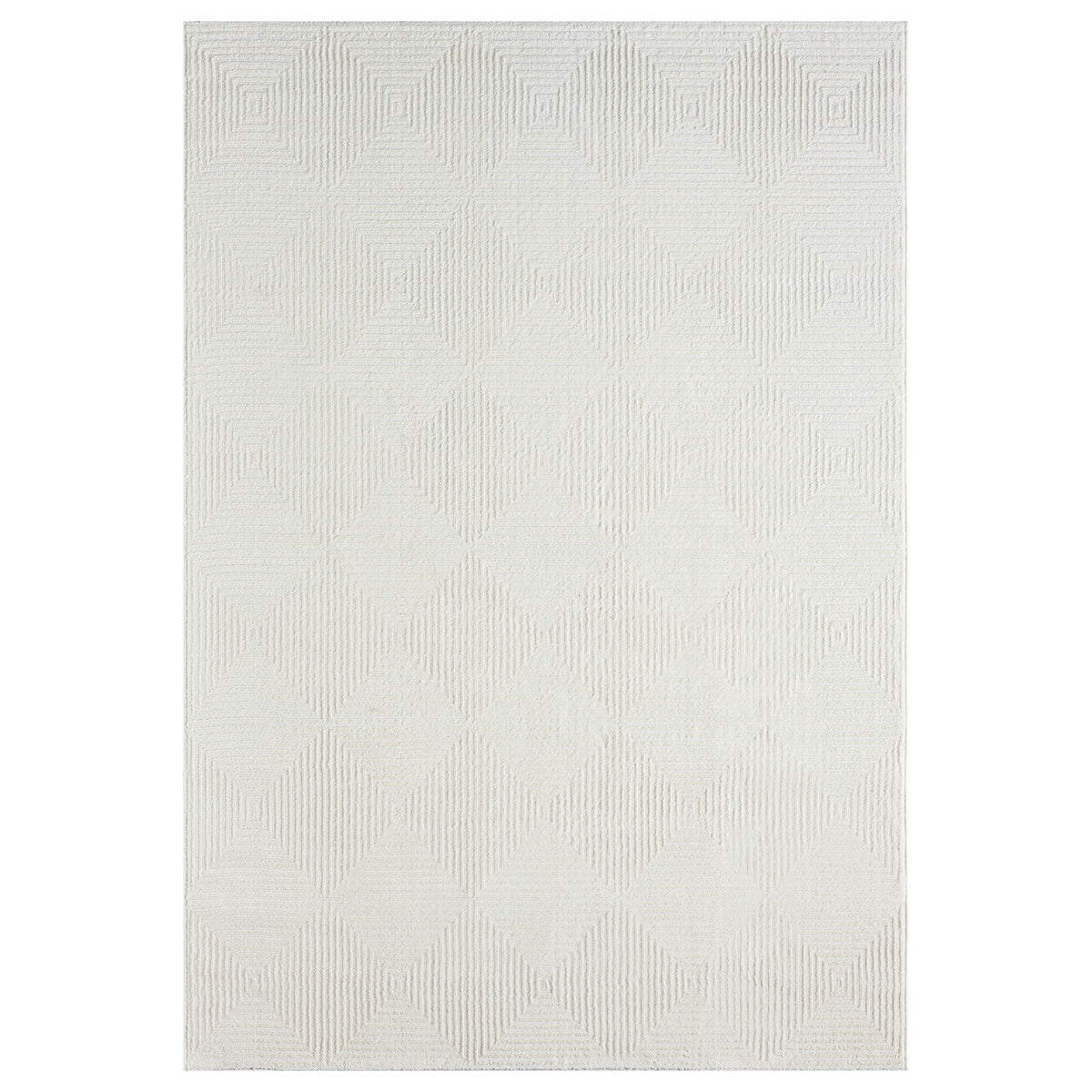 Carpet for living room/bedroom, short pile, baklava design, high-low effect, modern 3D