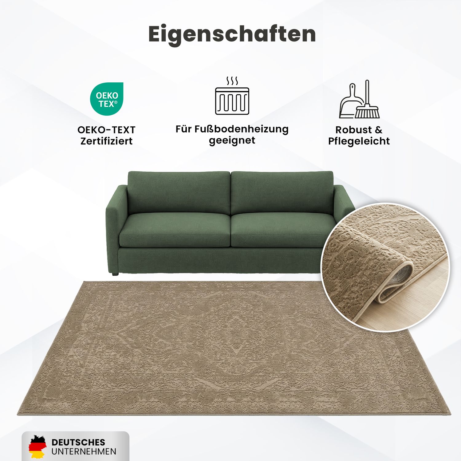 Teppich Wohnzimmer Teppich Schlafzimmer, Flur, Küche Kurzflor Orient Design Vintage Hoch-Tief-Effekt Modern 3D Weich-34