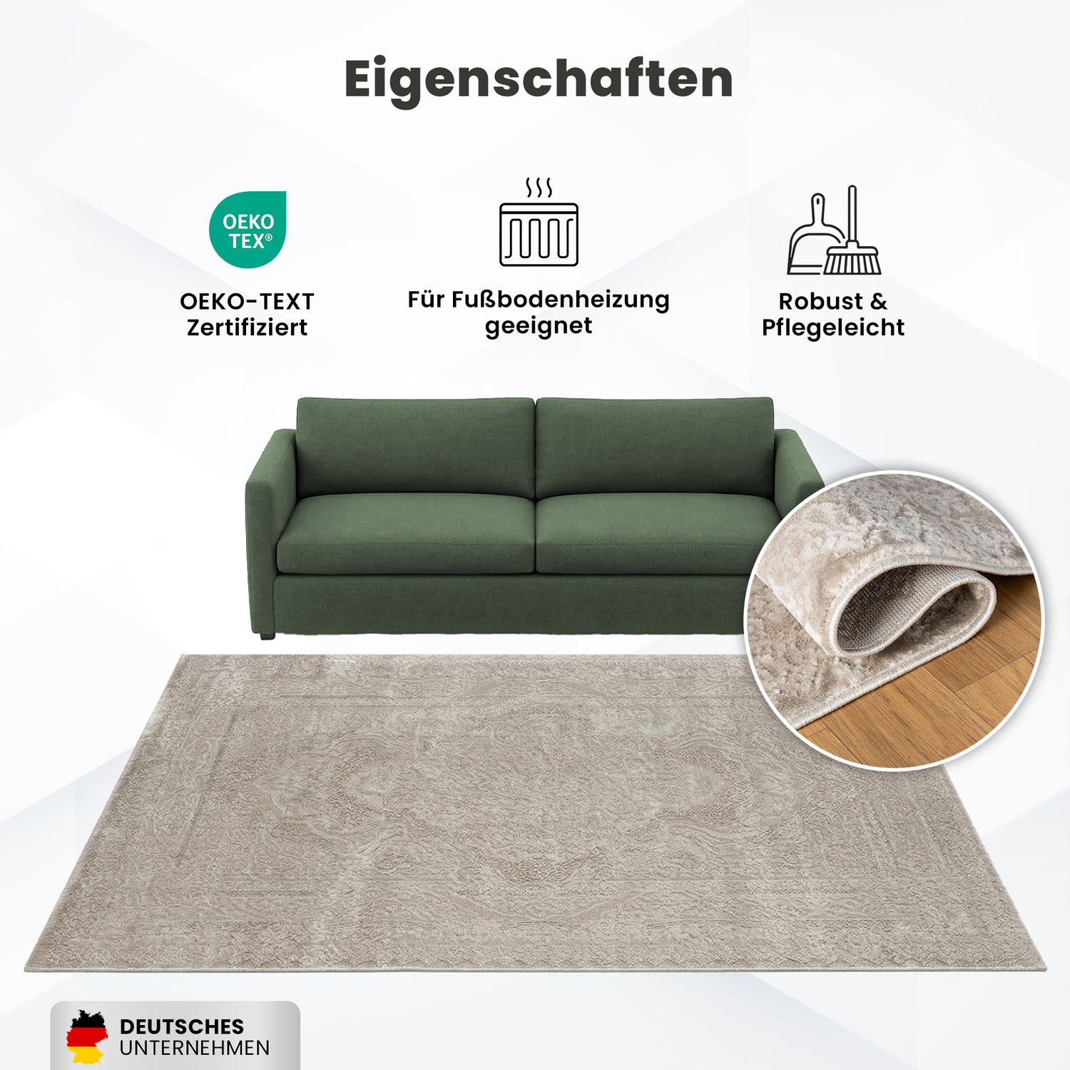 Teppich Wohnzimmer Teppich Schlafzimmer, Flur, Küche Kurzflor Orient Design Vintage Hoch-Tief-Effekt Modern 3D Weich-23