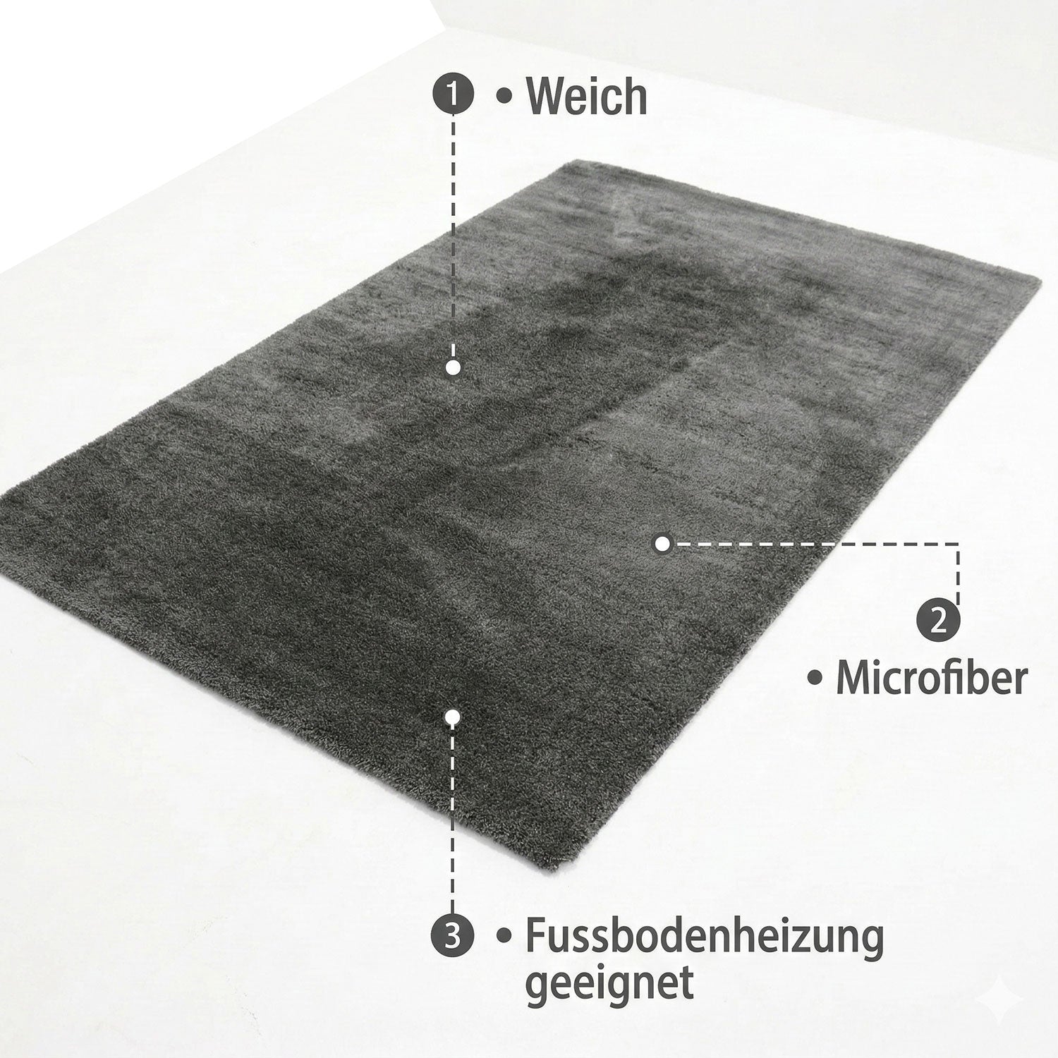 Teppich Mikrofaser Ultra Weich – Flauschiger Teppich für Wohnzimmer & Schlafzimmer Pflegeleicht-zoom-9