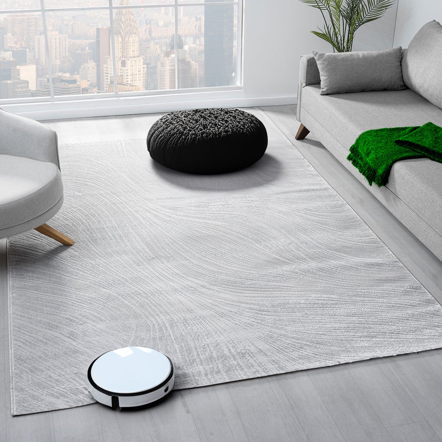 Living room rug, bedroom rug, hallway rug, kitchen rug, short pile, boho design, solid color, high-low effect, modern, 3D, soft-zoom-10