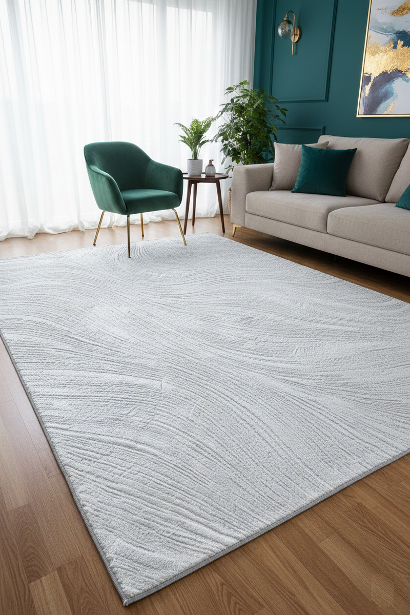 Kurzflor Teppich Boho 3D Hoch-Tief-Effekt – Teppich Wohnzimmer & Schlafzimmer-zoom-