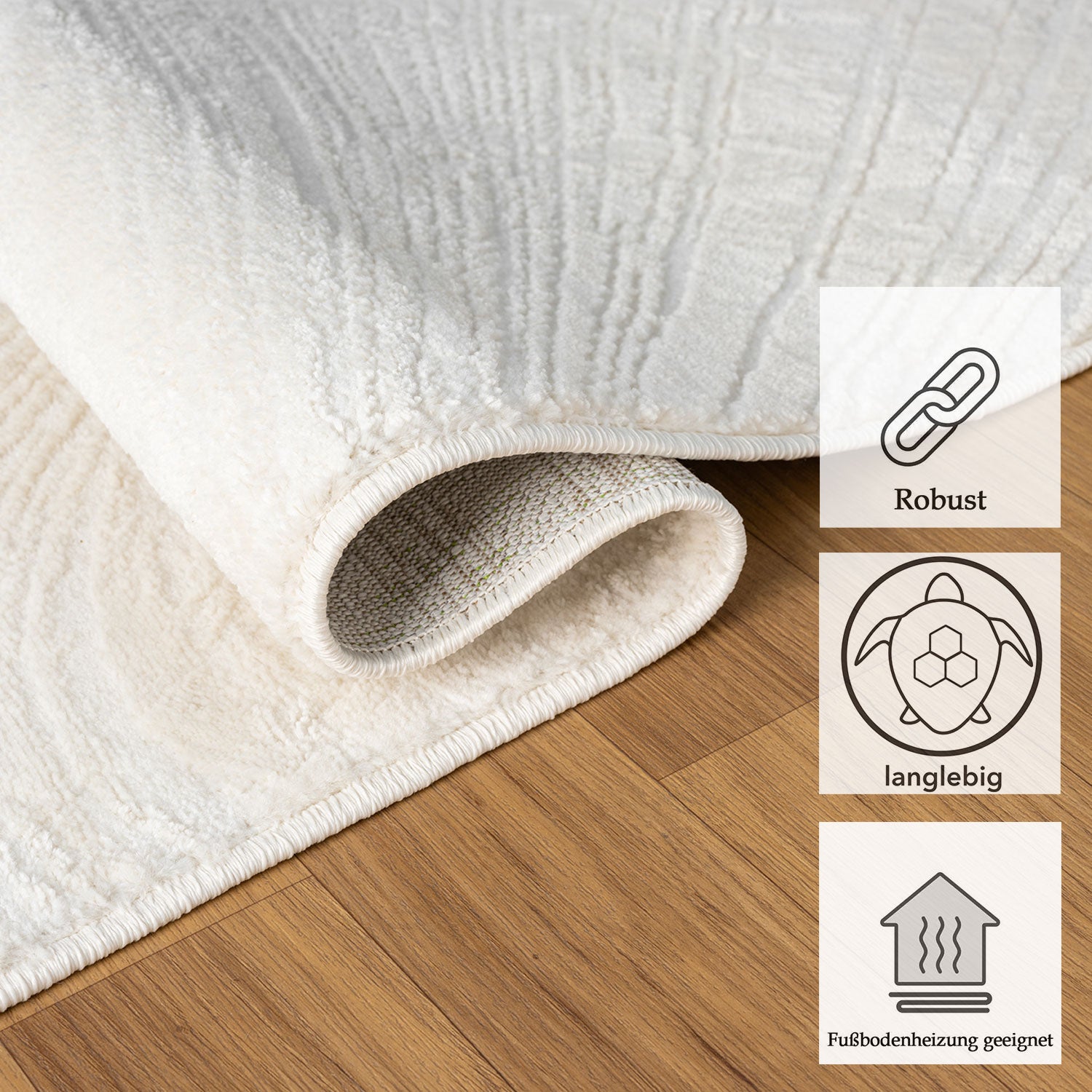 Kurzflor Teppich Boho 3D Hoch-Tief-Effekt – Teppich Wohnzimmer & Schlafzimmer-4